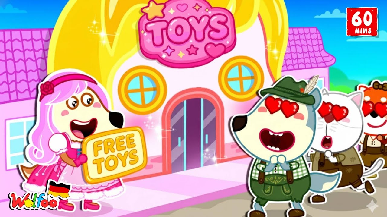 Wolfoo Geschichte 🐺 Willkommen im Gratis-Spielzeugladen von Lucy - Videos für Kinder