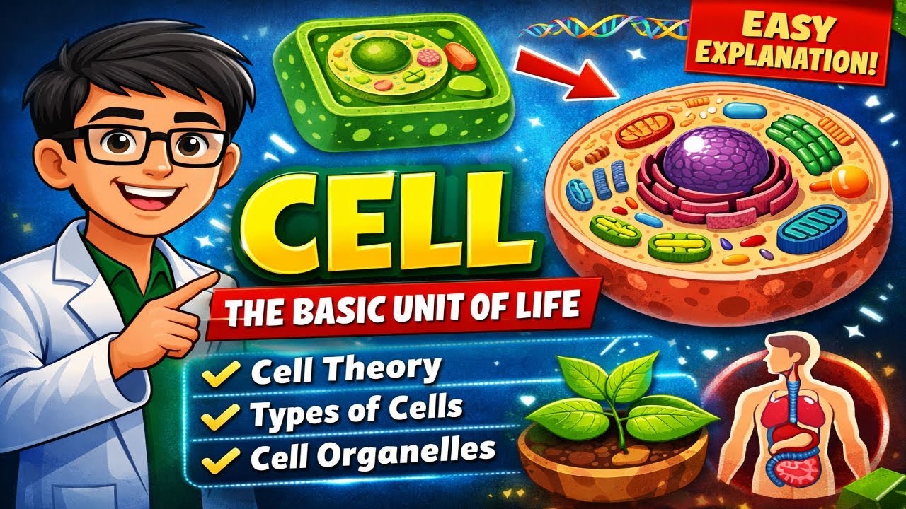 Cell –The Basic Unit of Life | Cell Theory, Types & Organelles Explained Easily 🔬