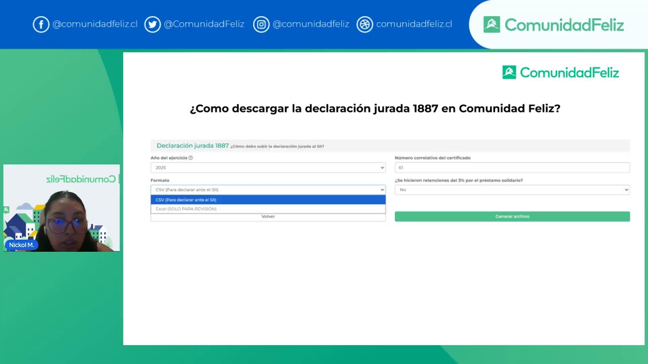 Как заполнить заявление 1887 года с помощью ComunidadFeliz