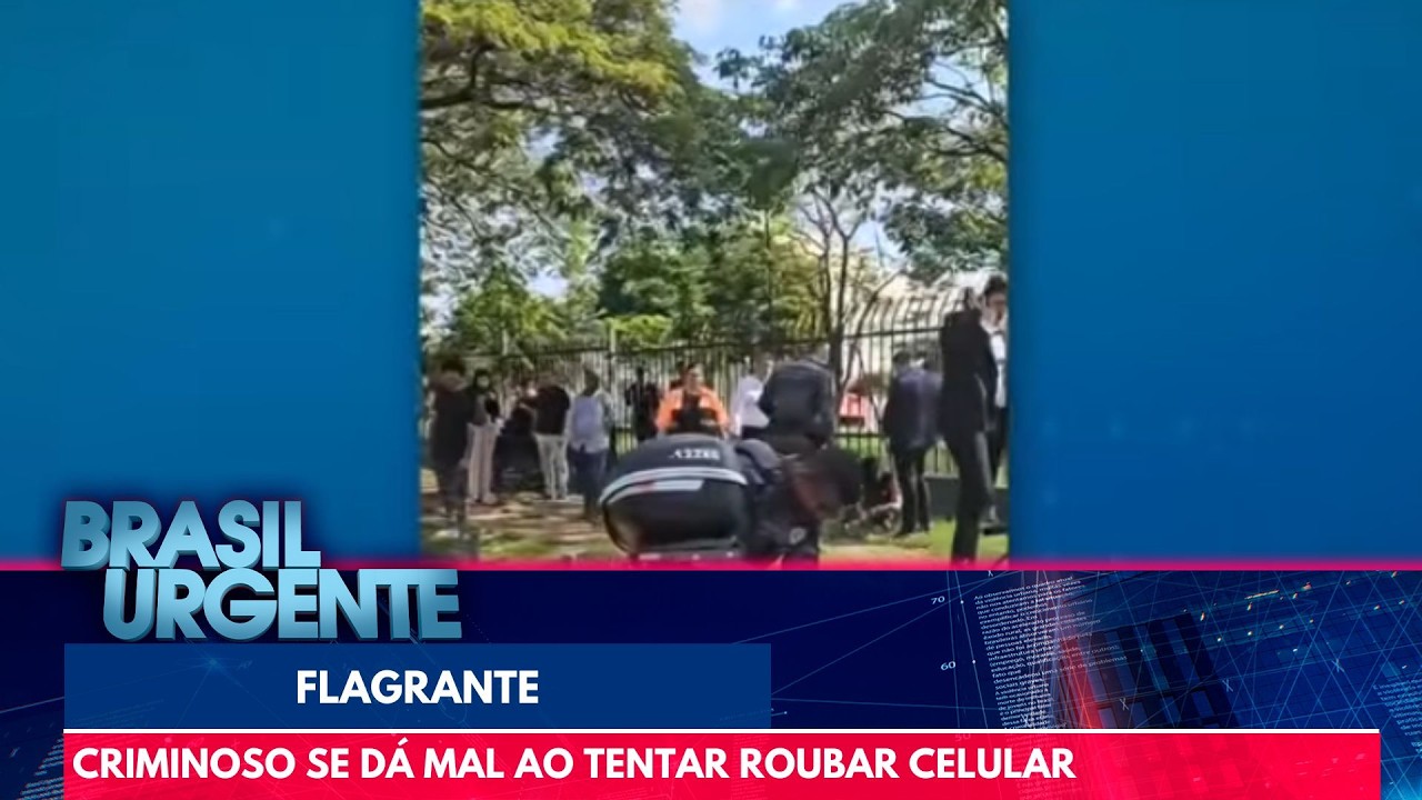Criminoso roubou celular em ponto de ônibus e foi perseguido | Brasil Urgente