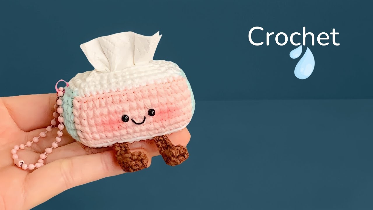 Crochet Mini tissue box Keychain