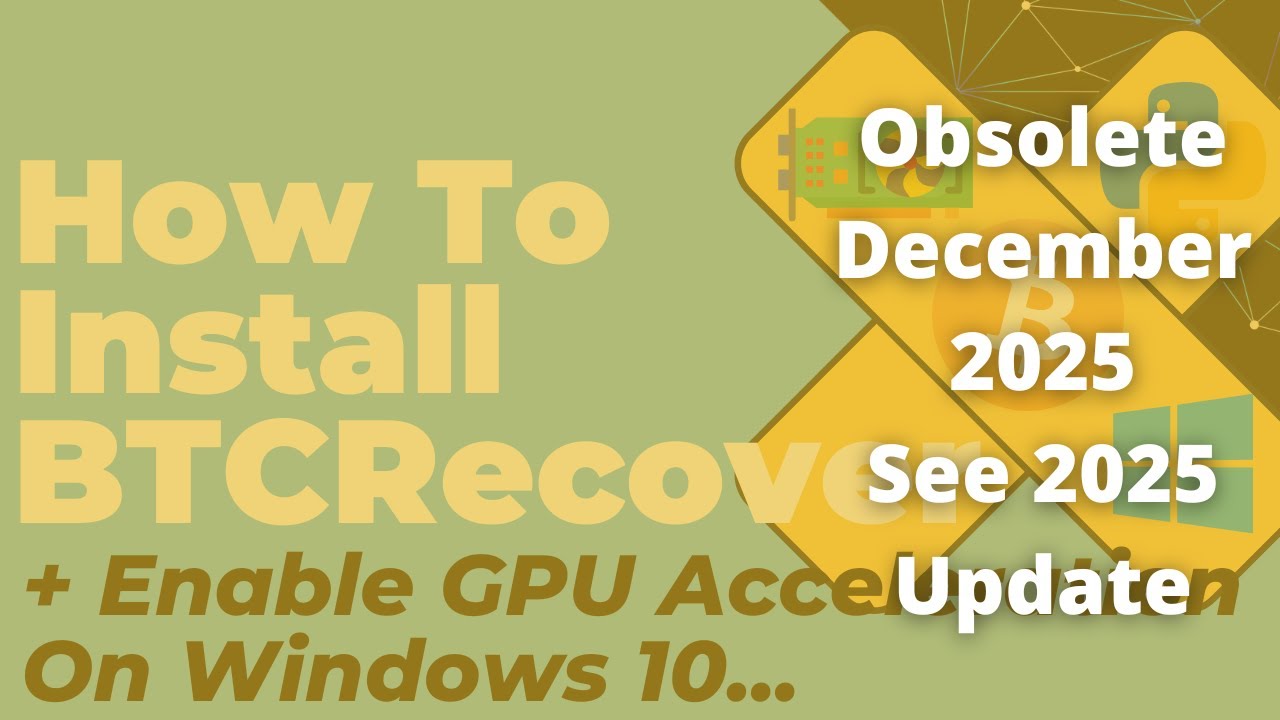 BTCRecover Install + GPU Acceleration on Windows (Python 3) Crypto Seed, Wallet Password Recovery