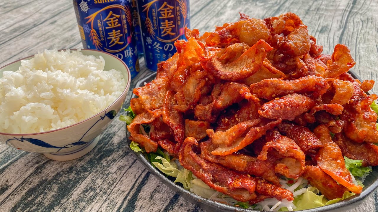 妻と娘が実家に帰った寂しさを打ち消す晩酌【鶏皮唐揚げ】