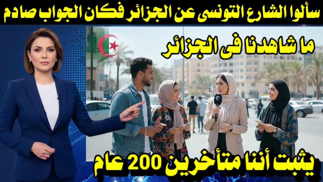 سألوا الشارع التونسى عن الجزائر فكان الجواب صادم/ ما شاهدنا فى الجزائر  يثبت أننا متأخرين 200 عام