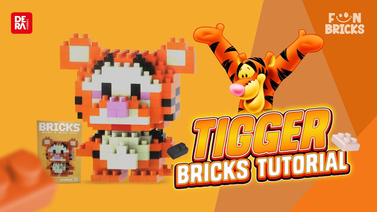 Tutorial Fun Bricks Tigger - Code W-021 | Dera Hobbies