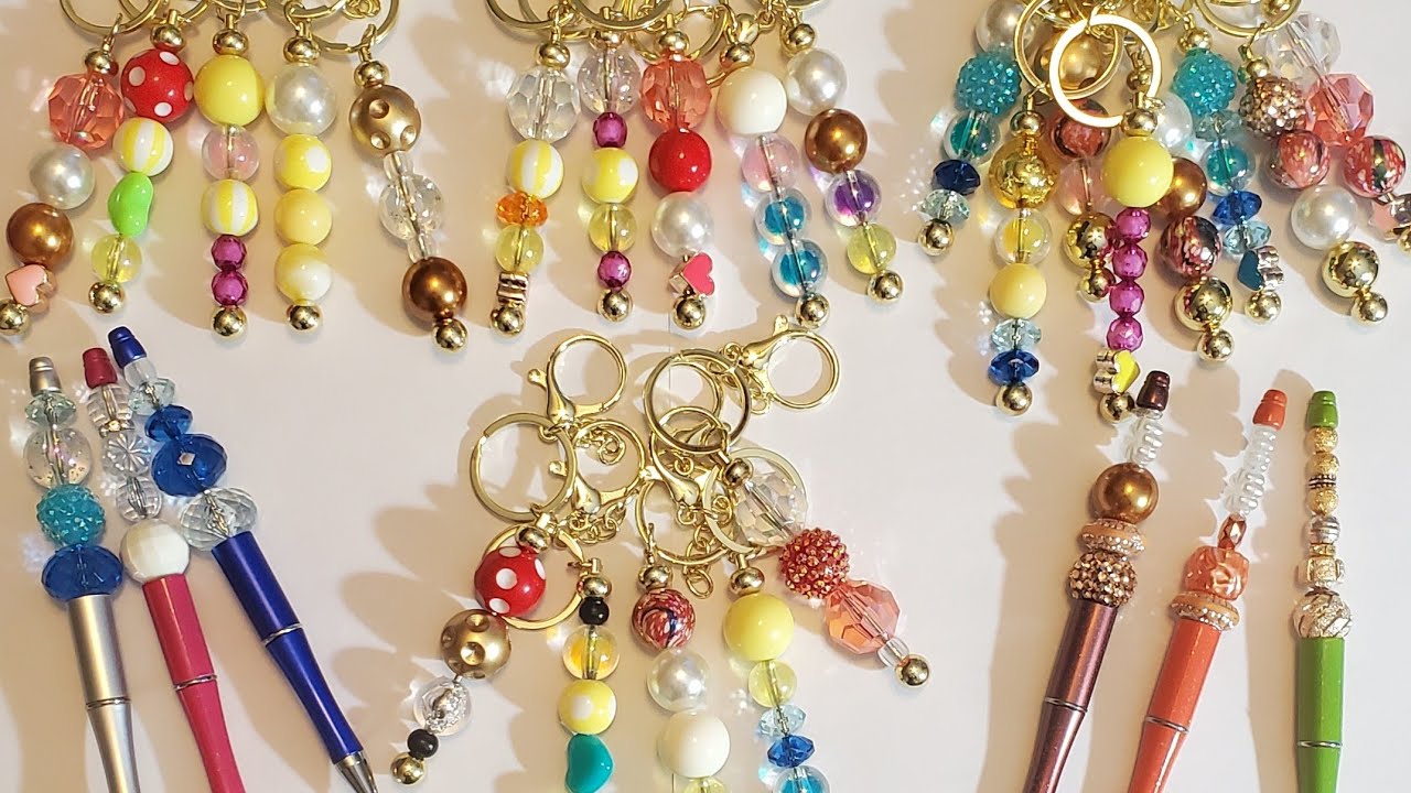 #diy: how to add beads to key chain & ink pens.