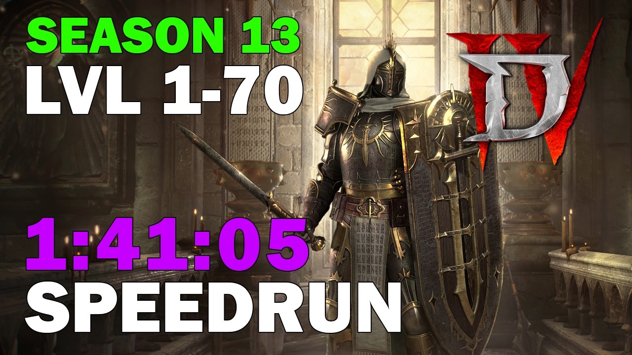DIABLO 4 PALADIN SPEEDRUN 1-70 | PERSONAL BEST | 1:41:05 | SEASON 13 SOLO