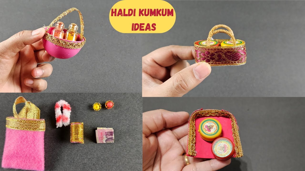4 Haldi kumkum Packing ideas|Pasupu Kumkuma #pasupukumkuma #returngiftsforalloccasions #haldikumkum