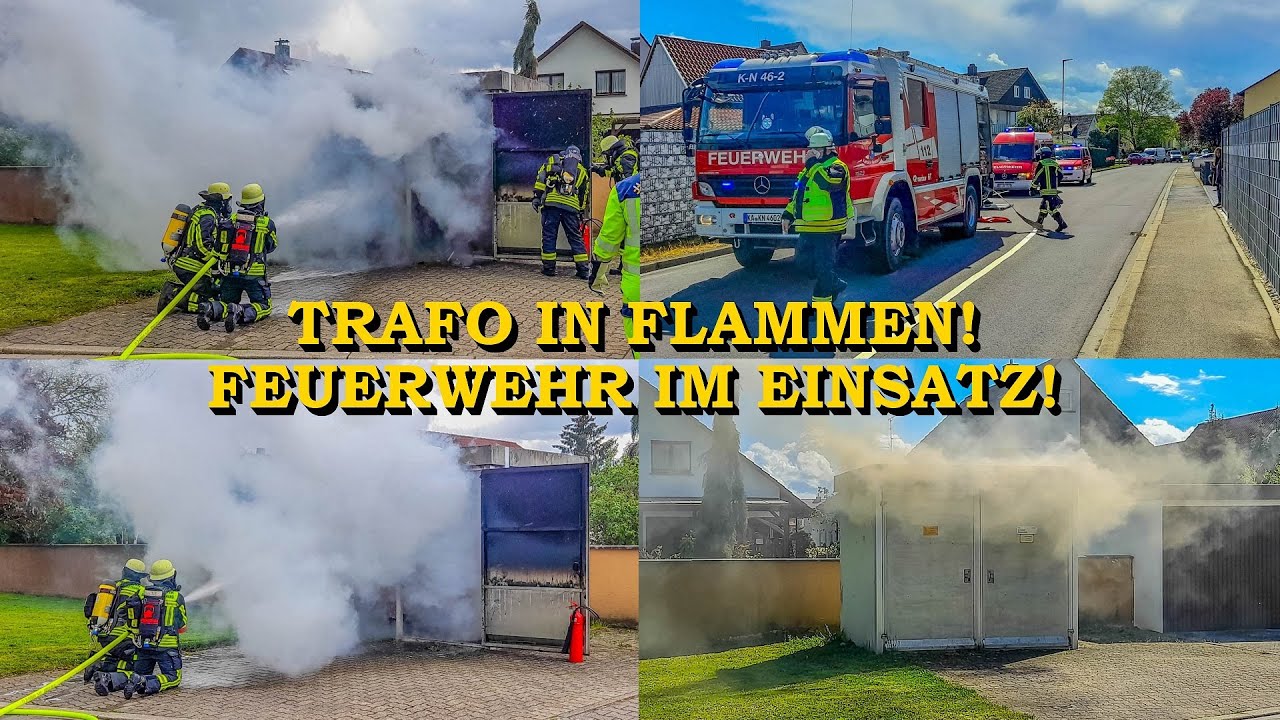 [Trafo in Flammen] - Feuerwehr im Einsatz - | Eintreffen & Löscharbeiten | Starke Rauchentwicklung