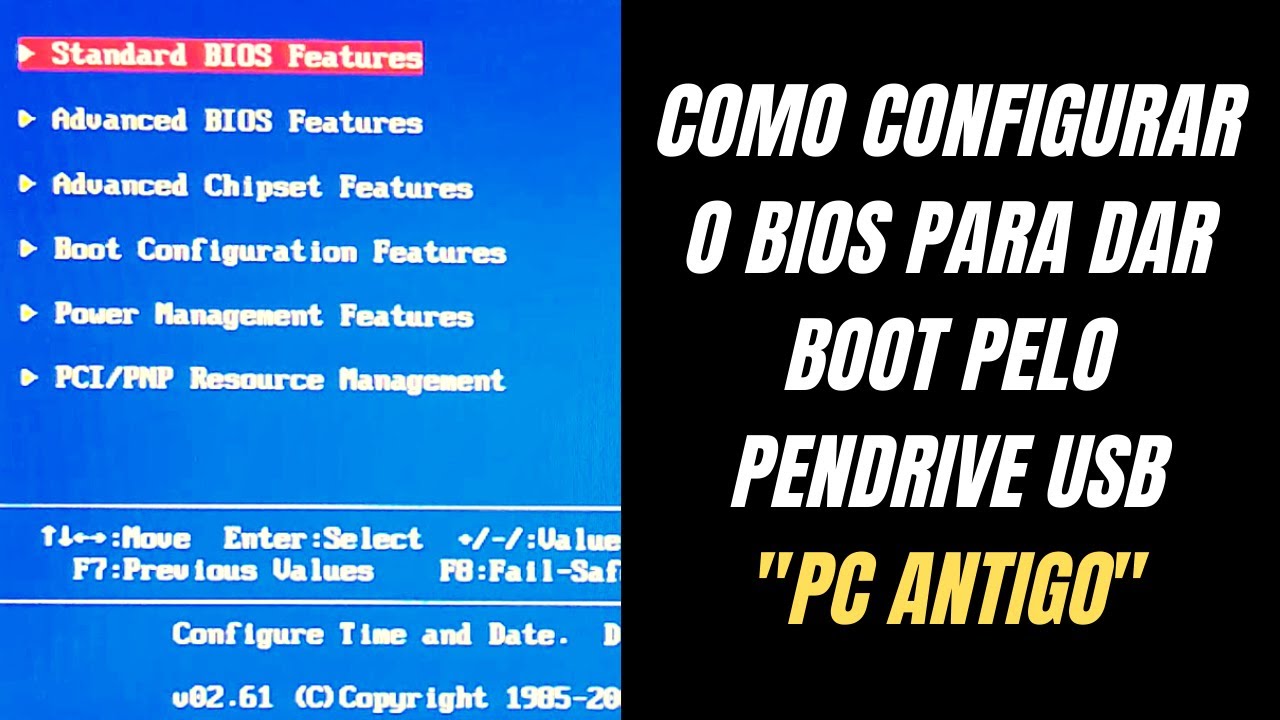 Como Configurar o BIOS Para dar BOOT Pelo Pendrive USB 