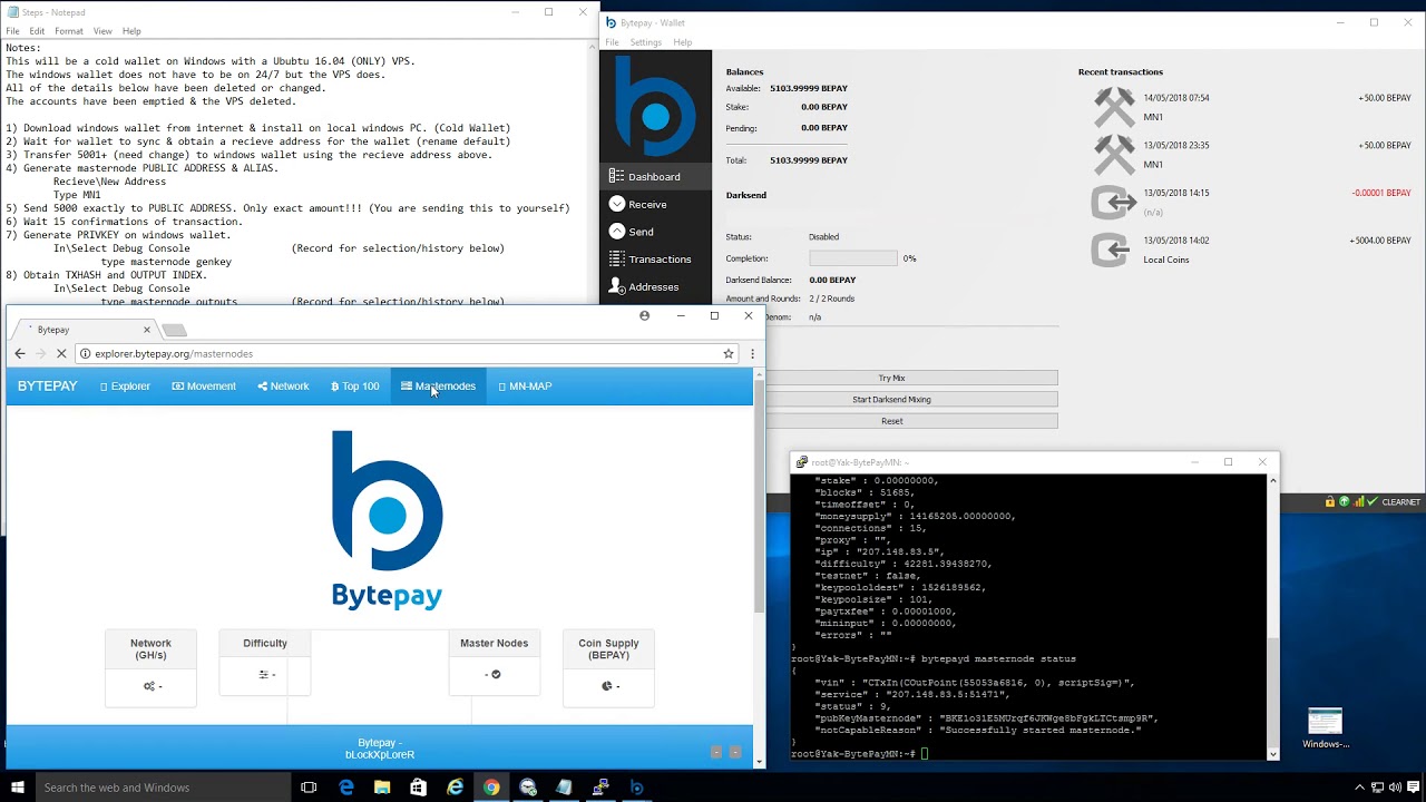 Bepay MasterNodes VPS  Checking their status