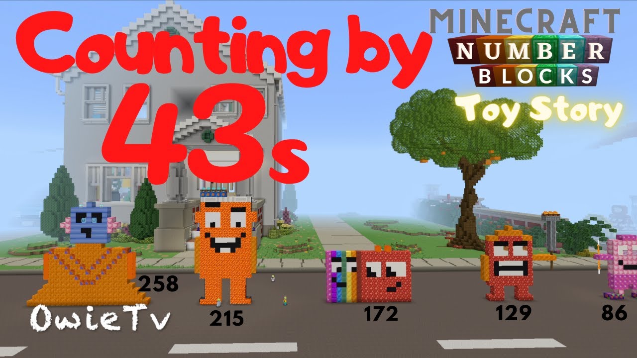 Counting by 43s Numberblocks Minecraft | Skip Counting by 43s Song for Kids