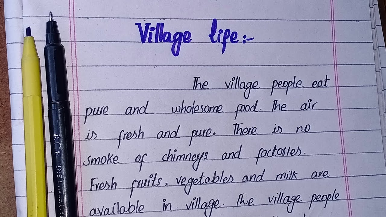 Essay on village life,how to write paragraph on village life,benefits of village, simple English