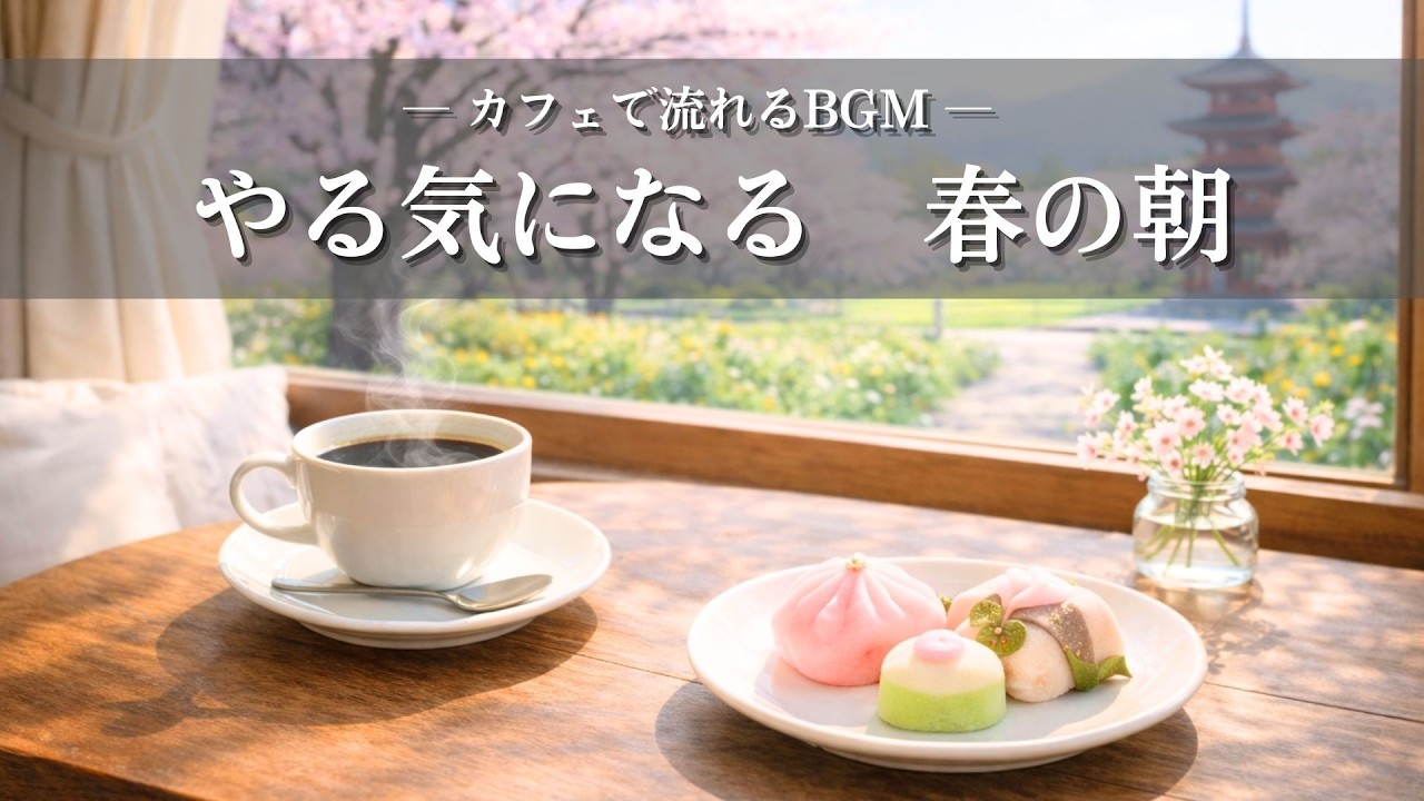 【カフェBGM】やる気になる春の朝｜作業用・勉強用・リラックス音楽　Morning Café BGM | A Motivating Spring Morning