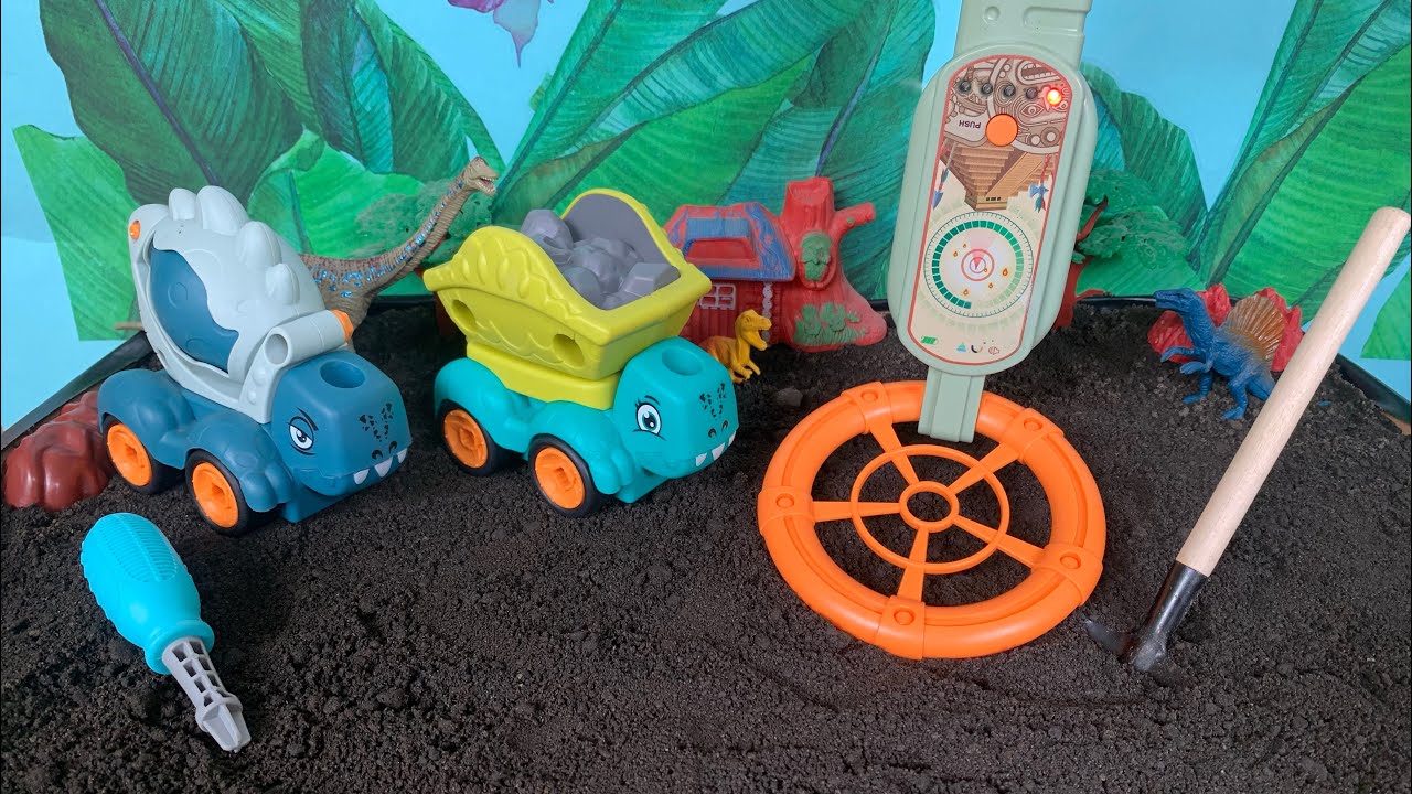 Toy Treasure Hunt! Finding a Train & Dinosaur Car with a Metal Detector
