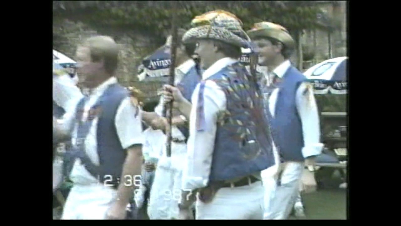 Thames Valley Morris Men at the Mill in withington Aug 1987