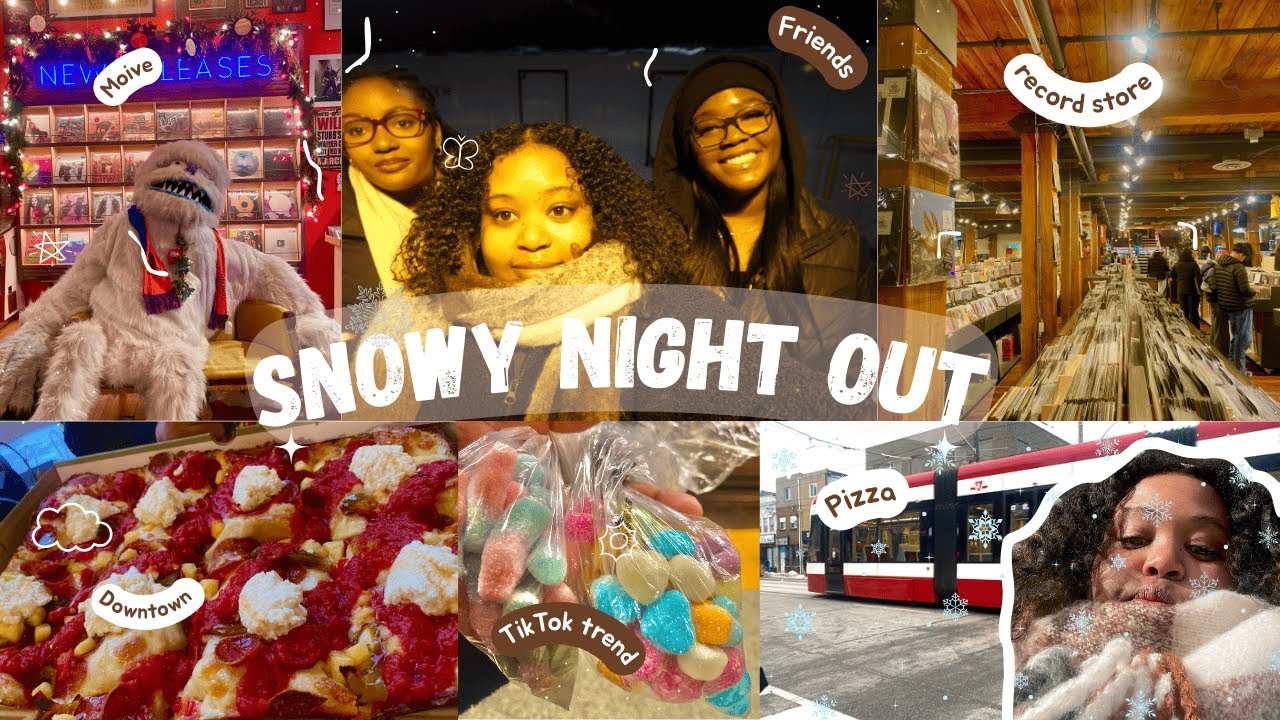 A Snowy Night Out in Toronto ❄️ Gift Exchange, Movies & Late-Night Food