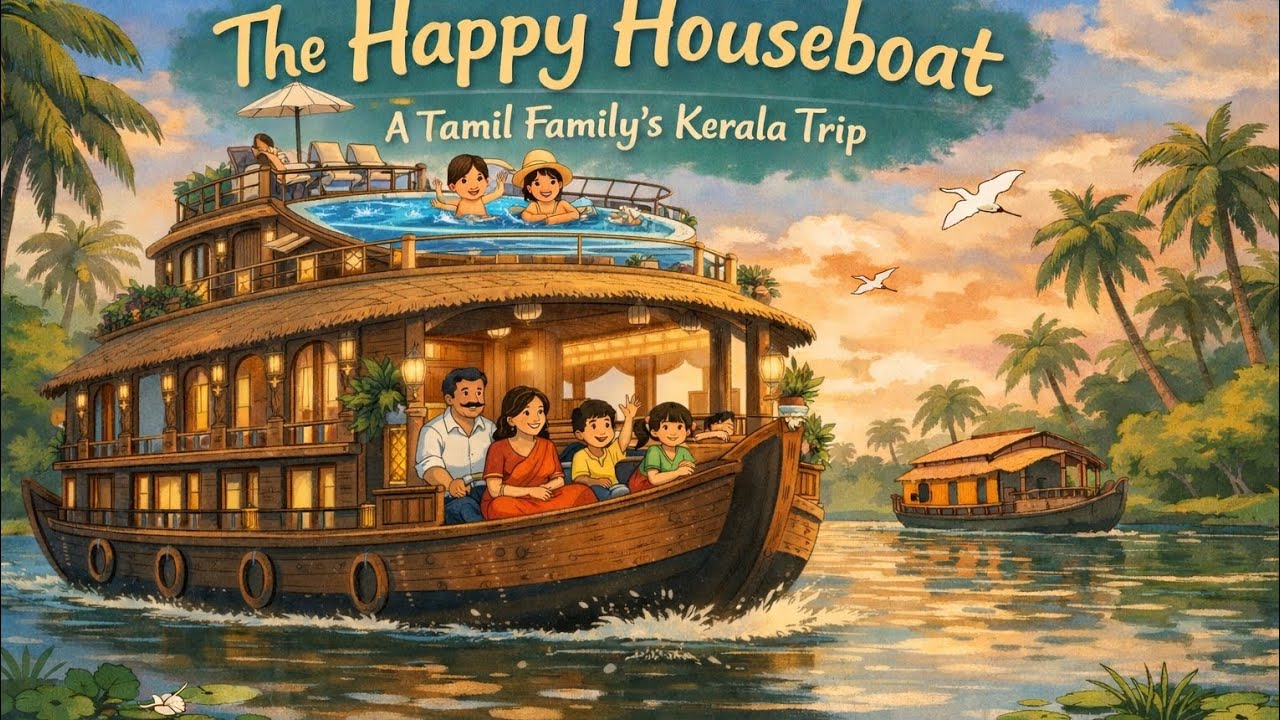 The Happy Houseboat | A Tamil Family’s Kerala Trip | ASMR | Ghibli Trip