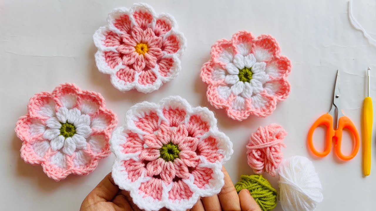 Crochet tutorial |How to make a crochet flower| #diy # handmade #crochetpatterns #creative 