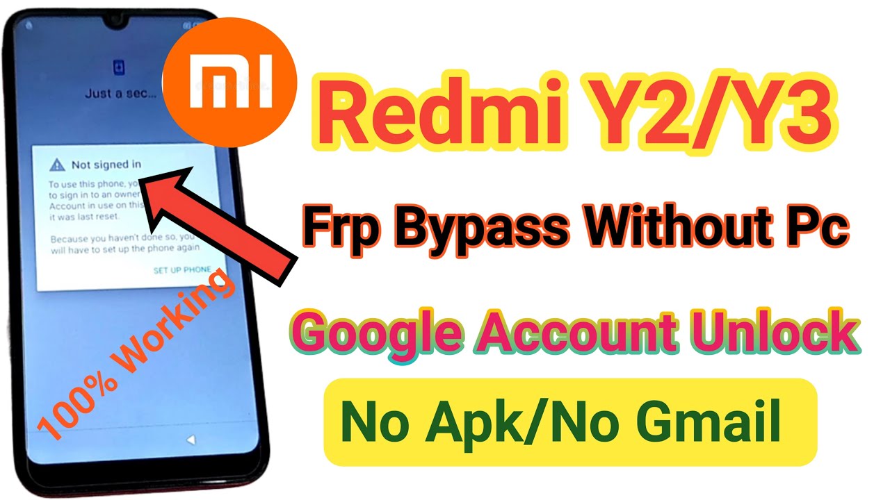 Redmi #Y2/Y3 Frp Bypass l Without Pc l 100% Working l Mi Y3 Gmail Account Fix@biswajitjbt288