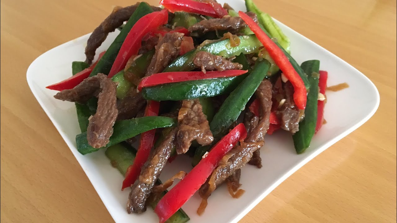 Bodring va go'shtli Koreyscha salat/  Корейский салат огурцы с мясом