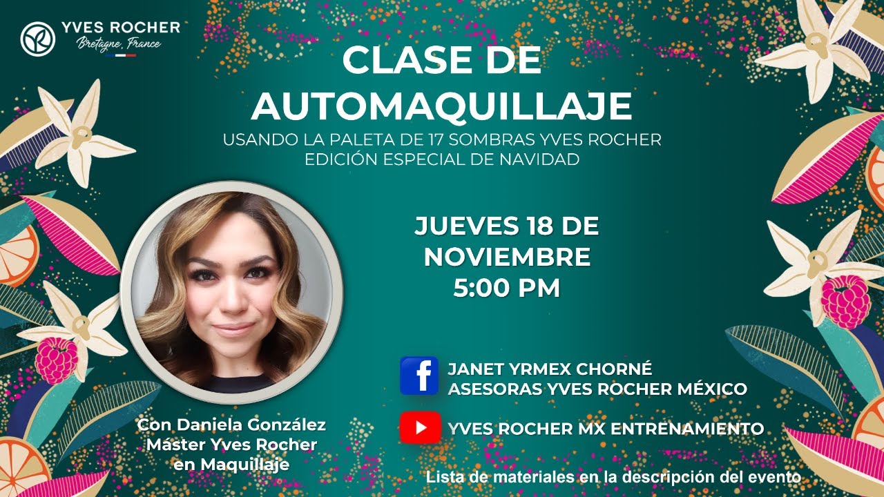 CLASE DE AUTOMAQUILLAJE CON PALETA PROFESIONAL DE MAQUILLAJE YVES ROCHER