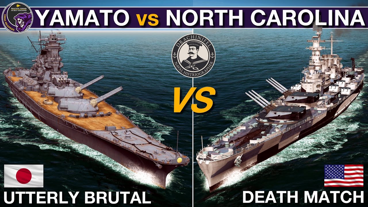 Yamato Battleship vs North Carolina Battleship (ROUND 2) | War On The Sea