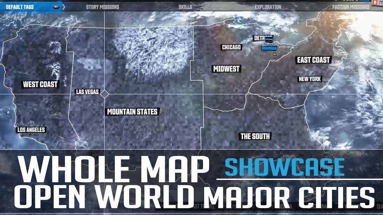 The Crew - Full Map Map Size, Map Scale, Major Cities in US 