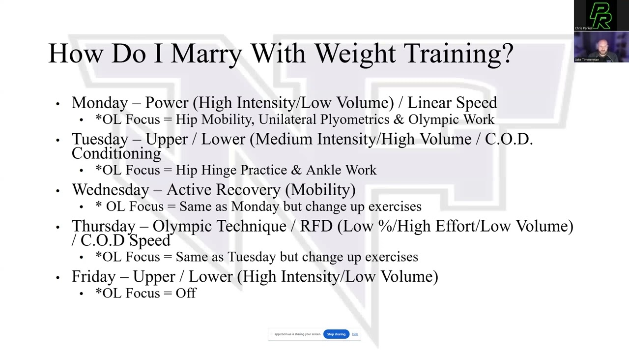 PR Mini-Clinic: Jake Timmerman, Training OL in the Off-Season