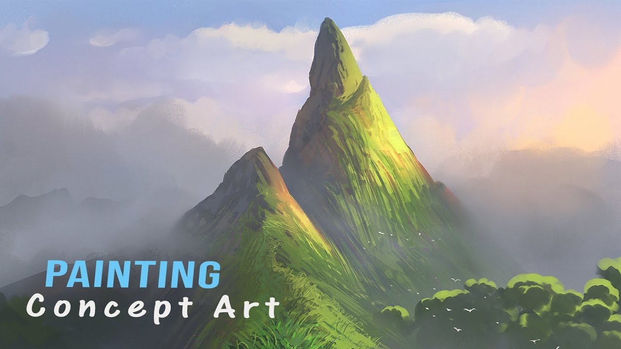 Mountain Concept Art Digital Painting In PHOTOSHOP
