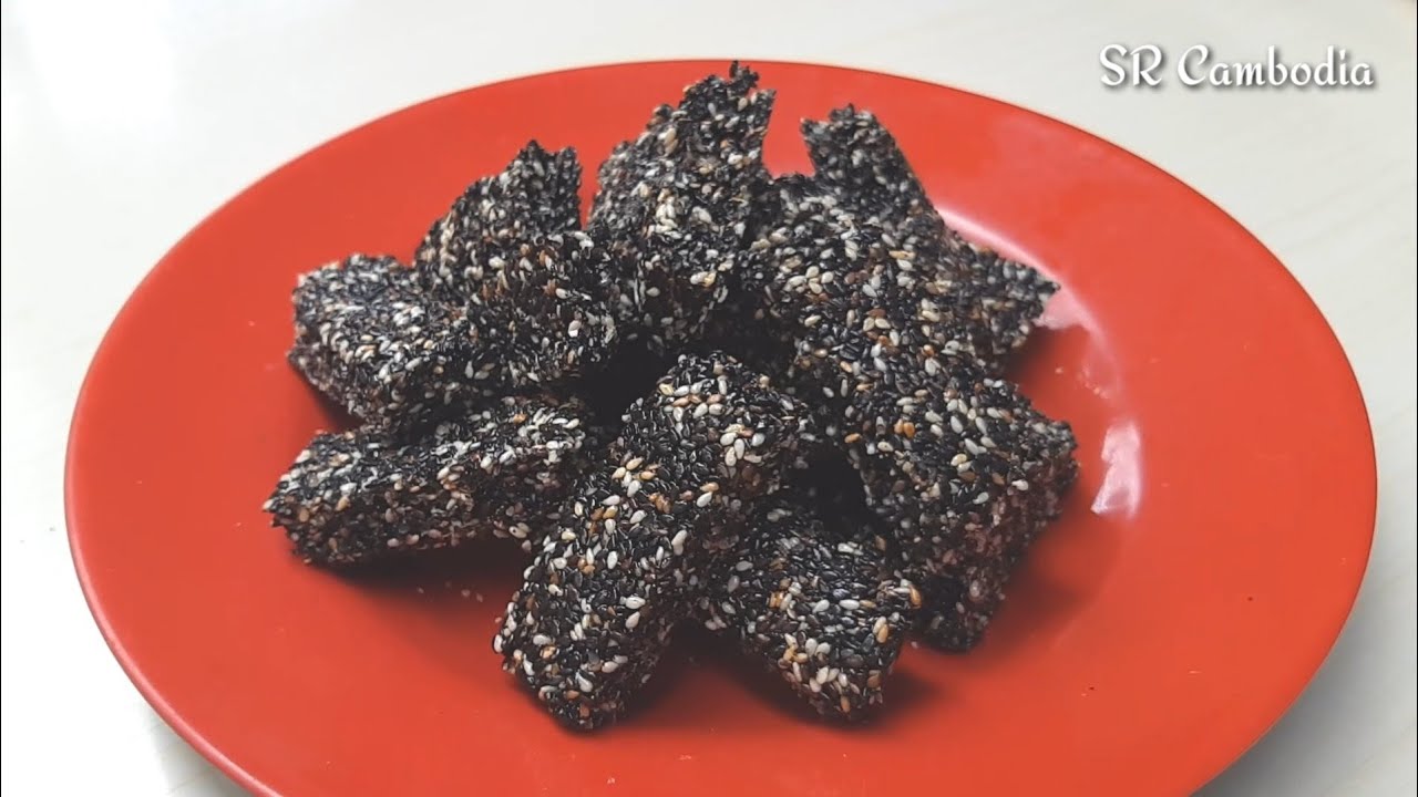 របៀបធ្វើនំល្ងខ្មៅ | Black Sesame Candies