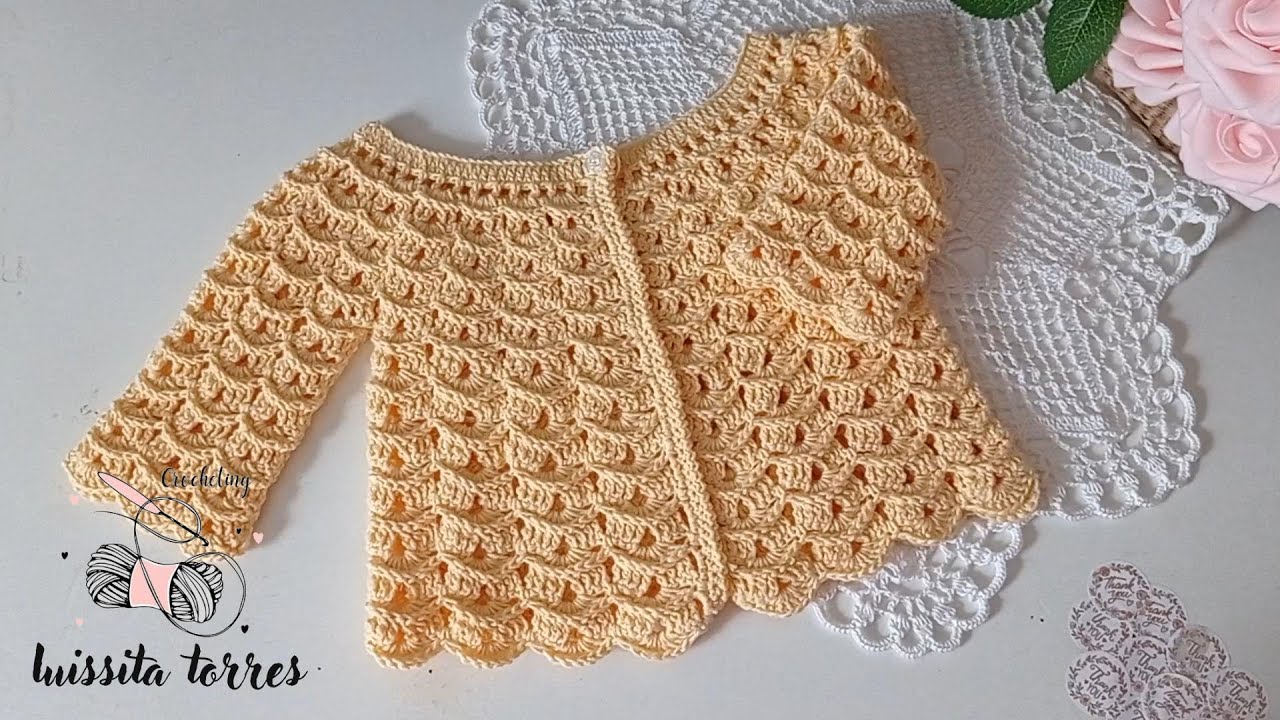 TEJE linda Chambrita a crochet para Bebé paso a paso Fácil y Rápido de Hacer! Patrón de Ganchill