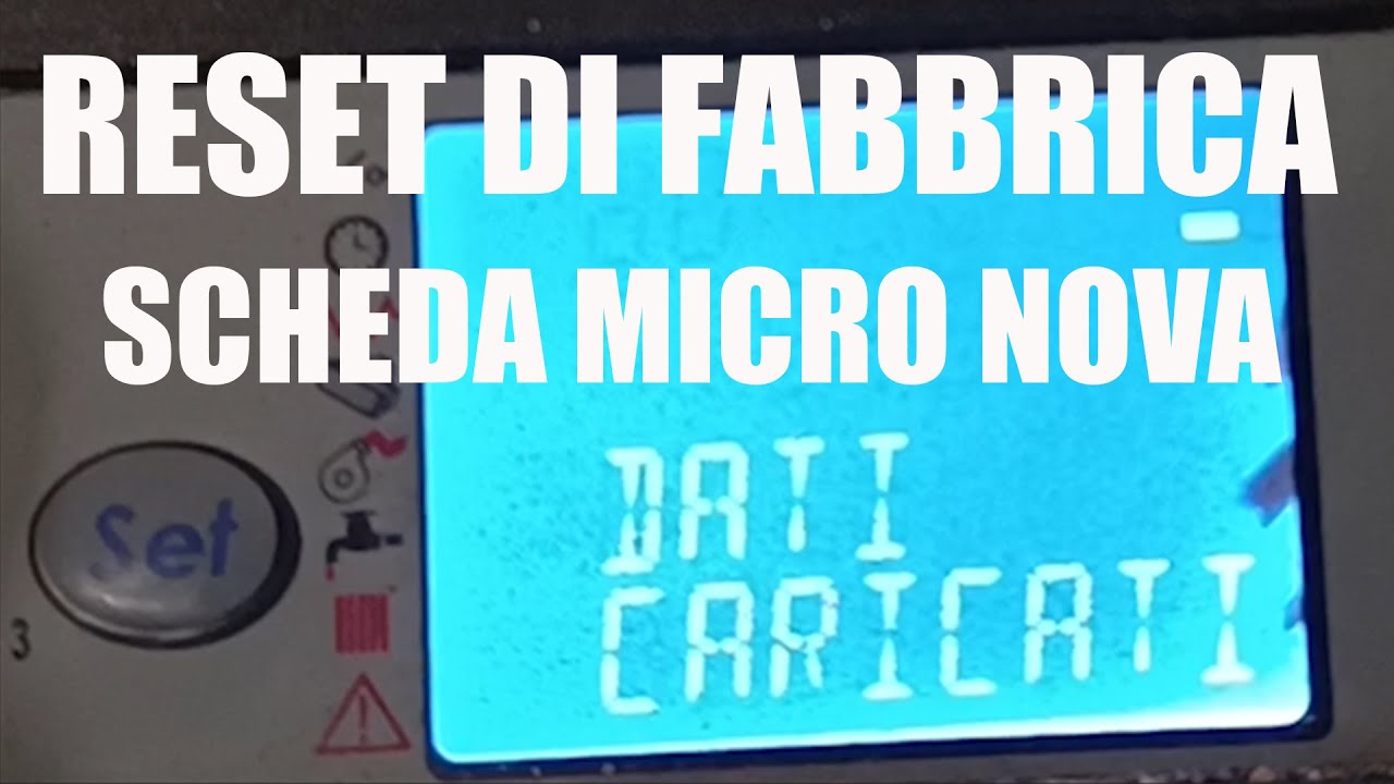 Reset di Fabbrica per Stufa orTermostufa con schede Micro Nova