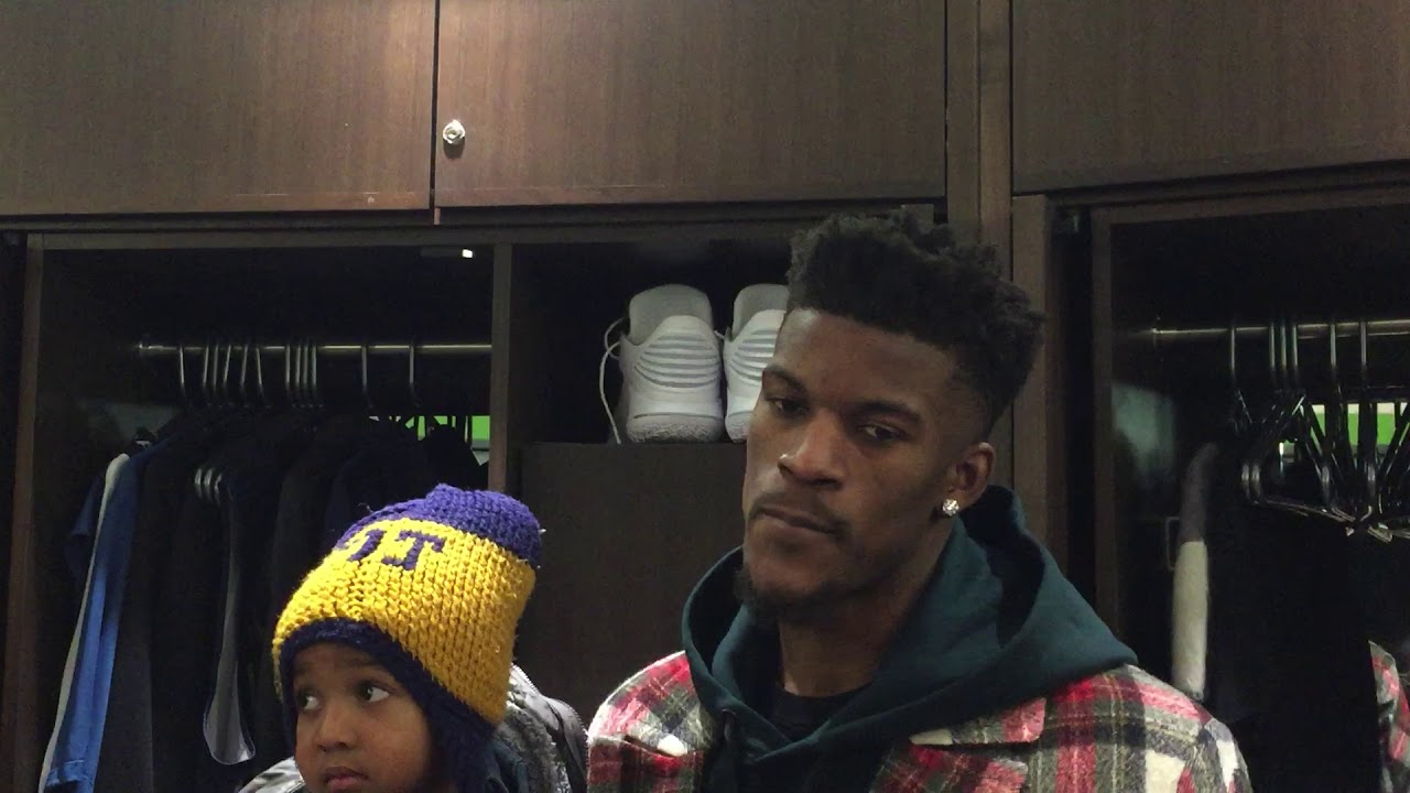 1/1/18: Jimmy Butler with Marcus Georges-Hunt's kid