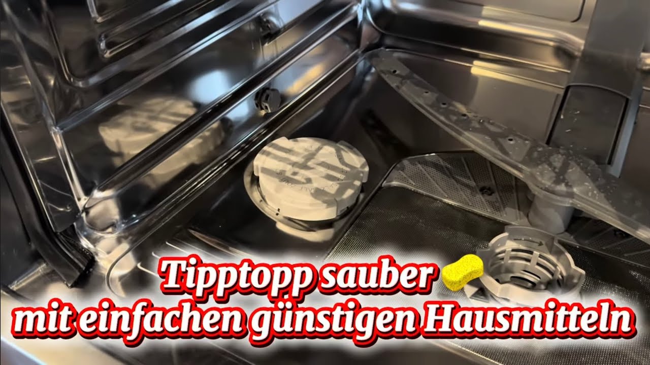Spülmaschine blitzsauber in 6 Schritten 🧽mit Hausmitteln reinigen incl. Dichtung ohne teure Chemie