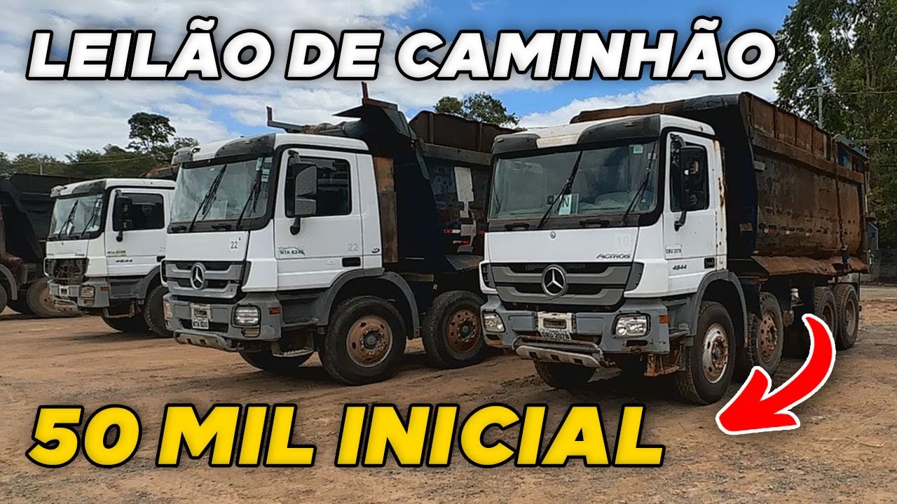 LEILÃO DE CAMINHÃO CAÇAMBA TRAÇADO FUNCIONANDO *para trabalhar*
