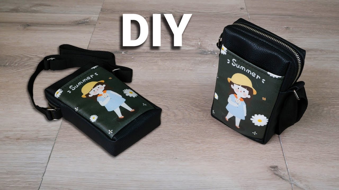 آموزش کیف پاسپورتی چرمی / آموزش کیف دوشی دخترانه / DIY leather bag