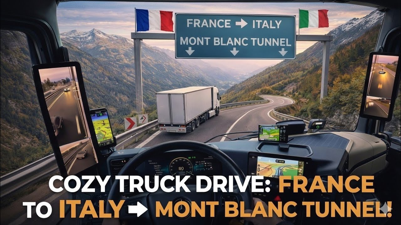 POV: Crossing Mont Blanc in a Brand New Mercedes Actros | France to Italy 🇫🇷🇮🇹 | Truck ASMR Part 1
