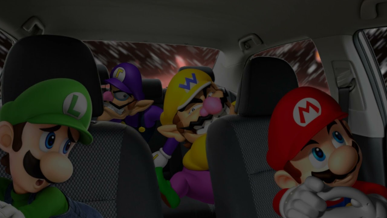 Wario dies after letting one rip in Mario's car, causing him to swerve off a cliff, into a gorge.mp3