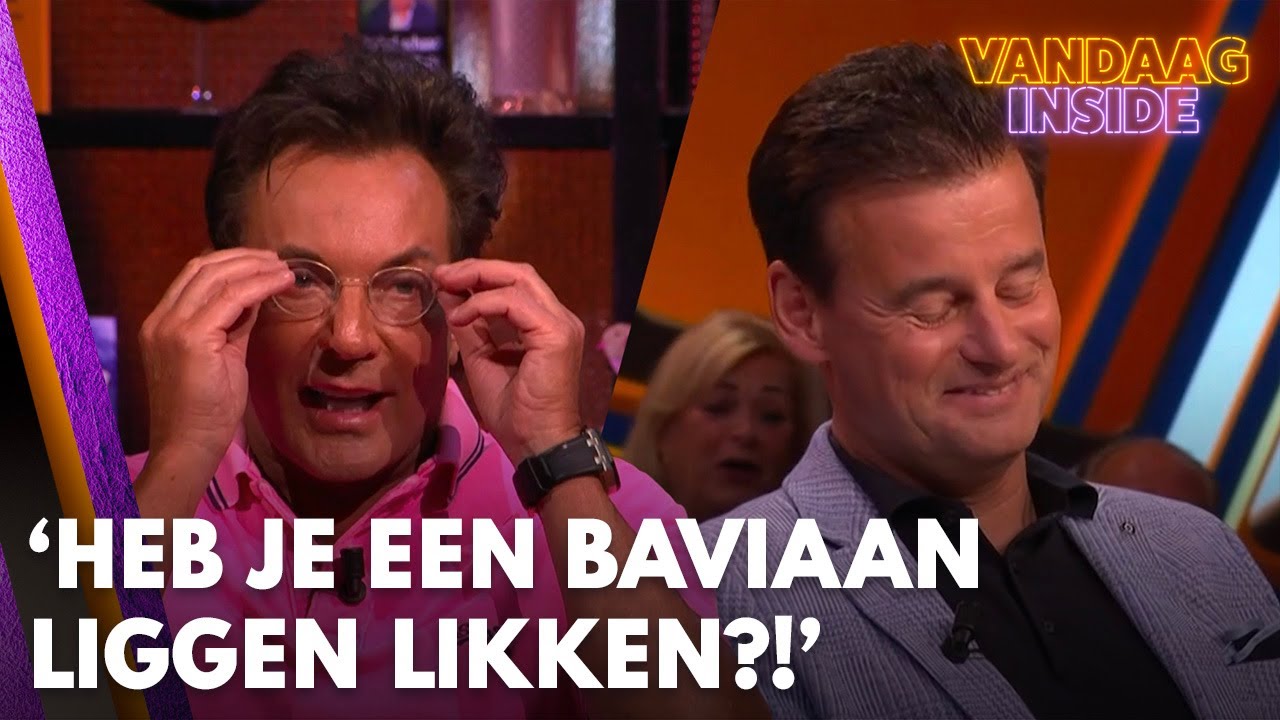Gerard Joling spot koortslip bij Wilfred: 'Heb je een of andere baviaan liggen likken?!'