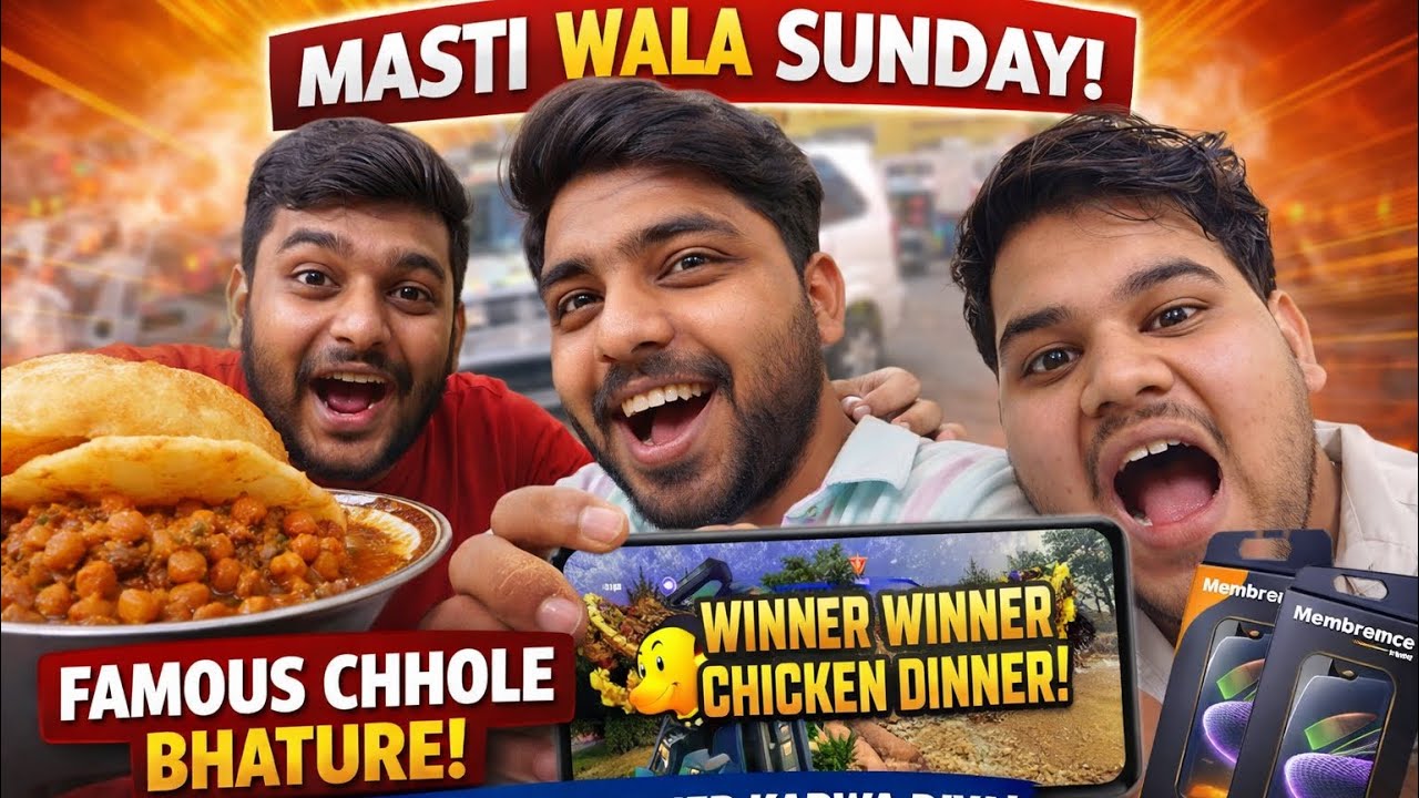 CHICKEN DINNER 😱 + Sri Ganganagar Famous Chhole Bhature 😋 | Day 42 of 100