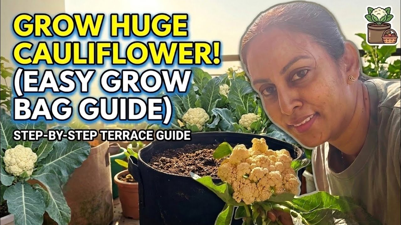 How to grow cauliflower at home. जैविक फूल गोभी ग्रो बैग में कैसे उगाये 