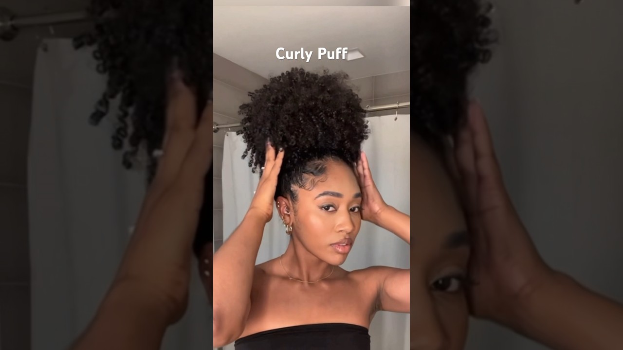 Tutorial: PERFECT Curly Puff tip✨ (for long Natural Hair) #naturalhair #naturalhairstyles