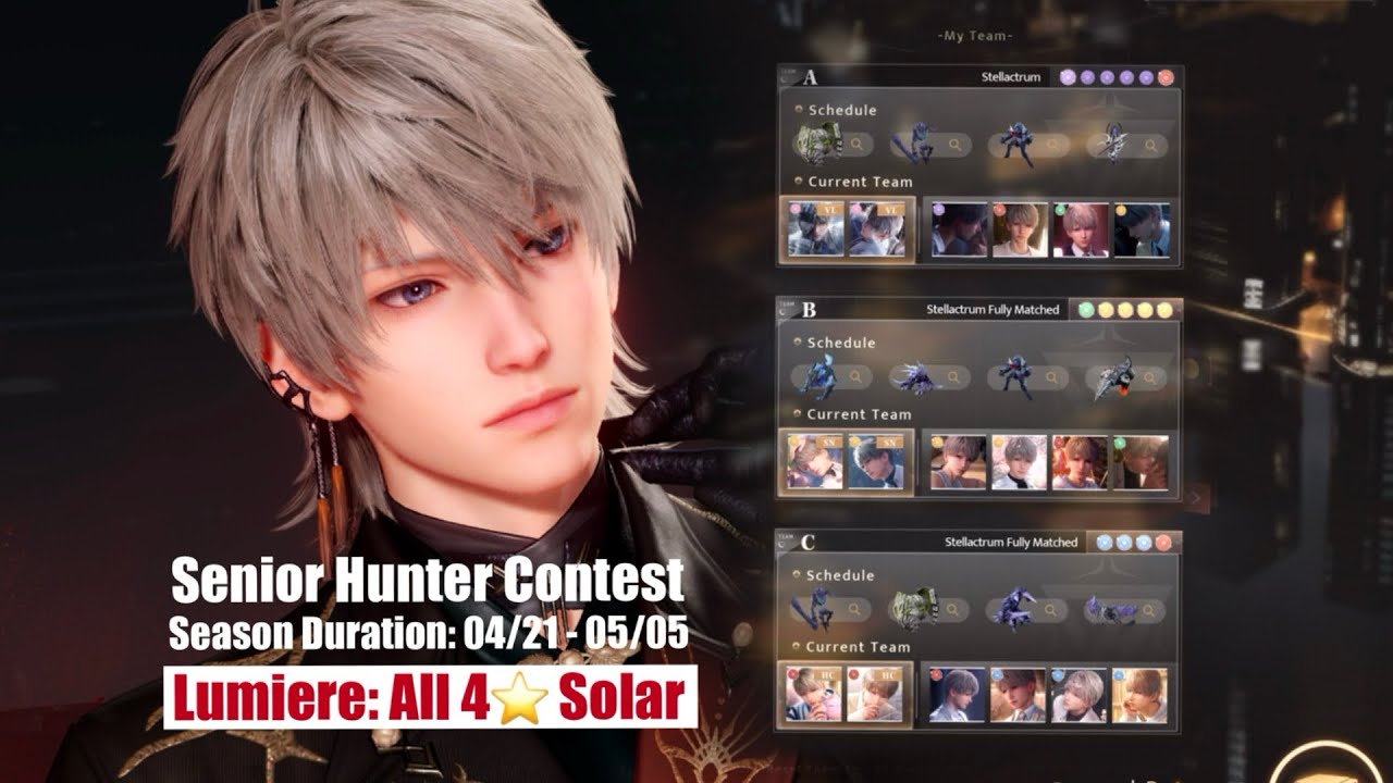 Senior Hunter Contest 04/21 - 05/05 ALL 4* SOLAR PAIR LUMIERE Minimum Status | Love and Deepspace