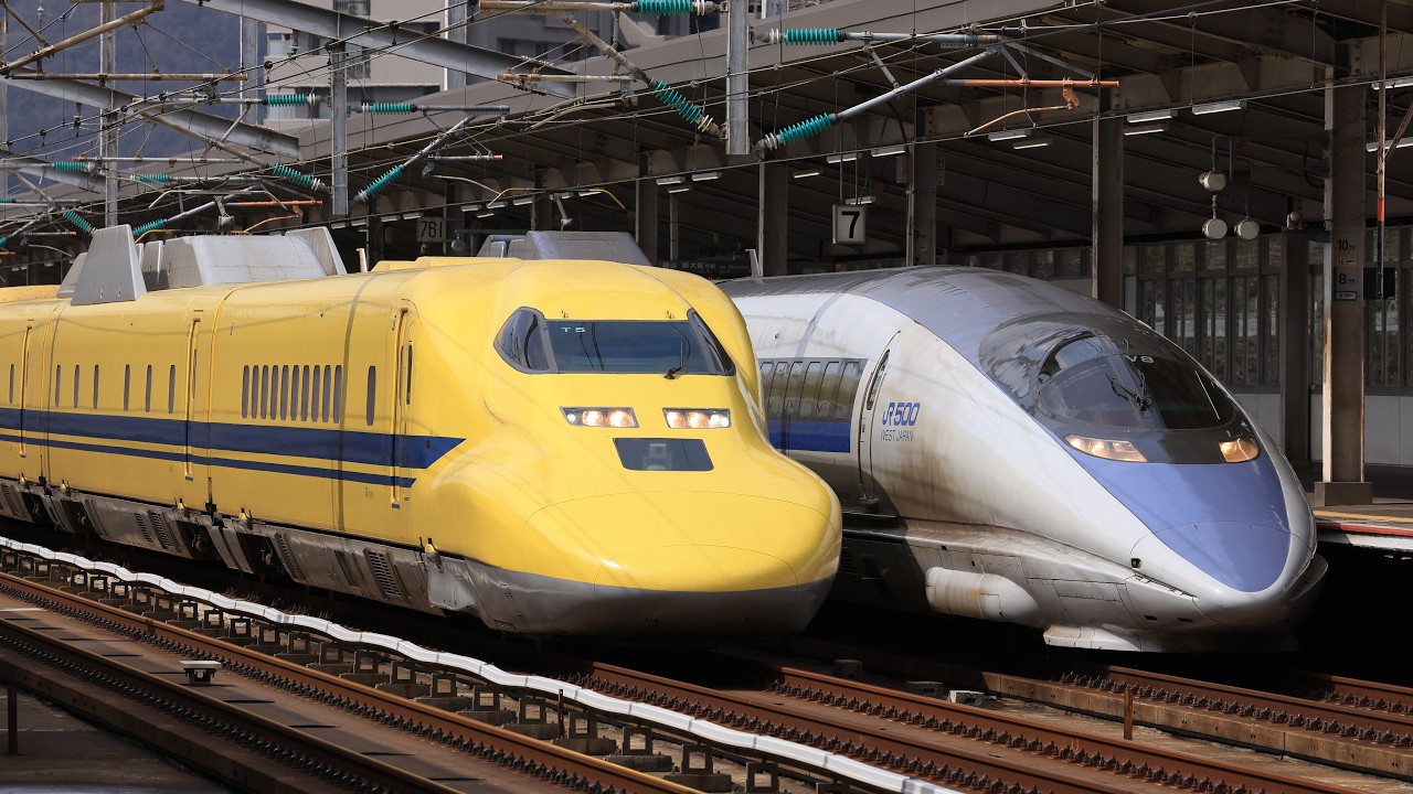 500系を抜かすドクターイエロー　#撮り鉄 #jr西日本 #ドクターイエロー #500系 #n700系 #新幹線