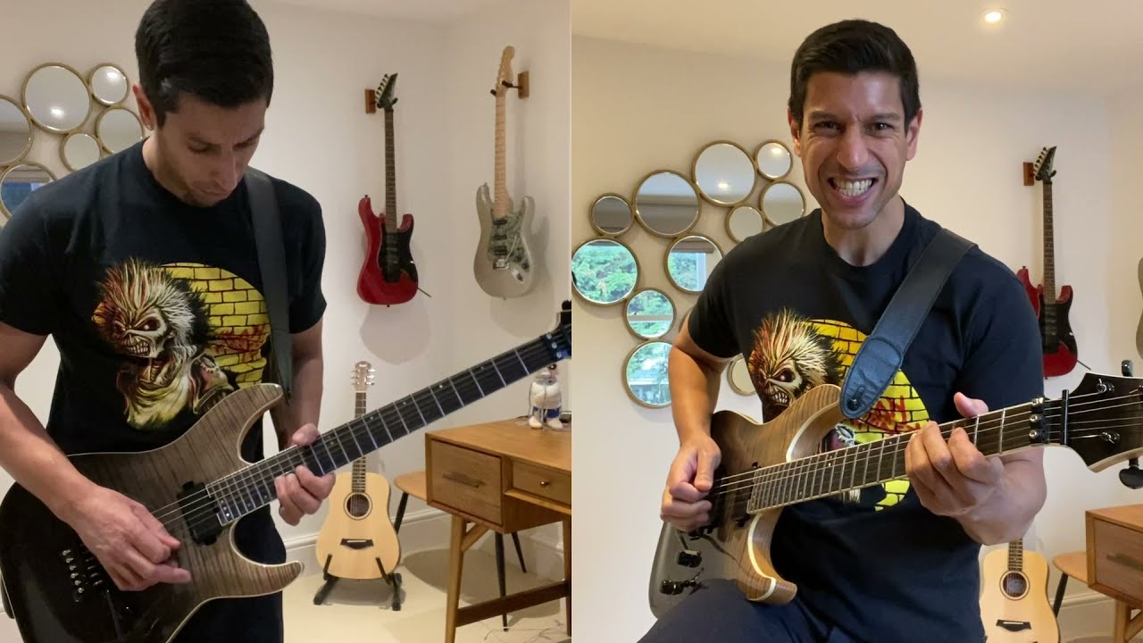 The Writing on the Wall (Iron Maiden) - Guitar cover over backing track by Jon S (Spark40 recorded)