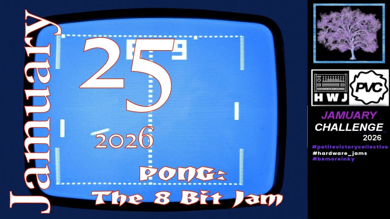 2026 Jamuary 25: Pong, the 8 Bit Jam: Moog One, Muse, Model D and Cherry Audio KR55C