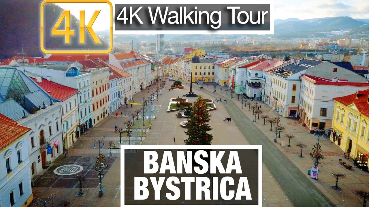 4K City Walks: Slovakia - Banska Bystrica, Museums and Nature - Virtual Walk Treadmill City Guide