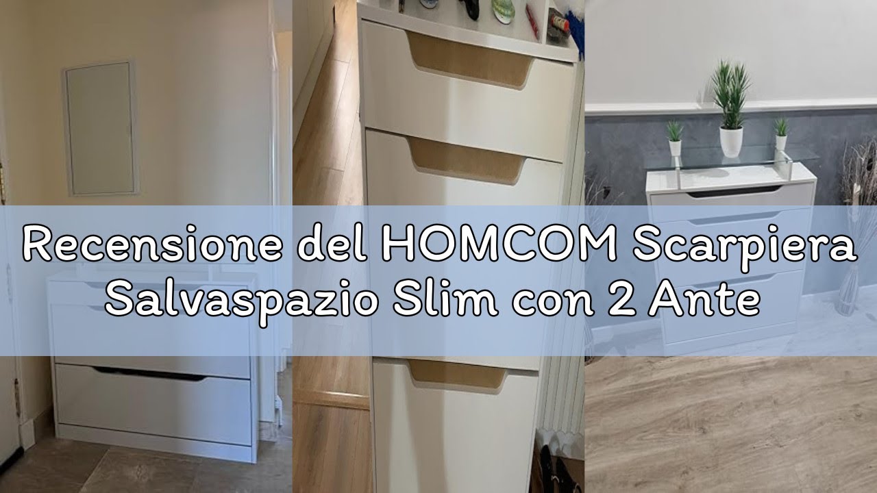 Recensione del HOMCOM Scarpiera Salvaspazio Slim con 2 Ante a Ribalta e Cassetto, Scarpiera Ingresso