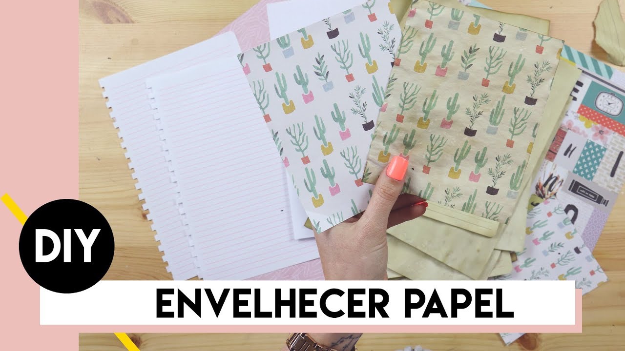 Como envelhecer qualquer papel com chá | DIY by Aline Albino